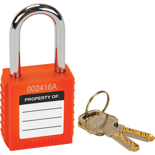 Cadenas de s&eacute;curit&eacute;, Orange, Cl&eacute;s diff&eacute;rentes, Thermoplastique, Largeur de 1-1/2" Distribution Jean Lapalme