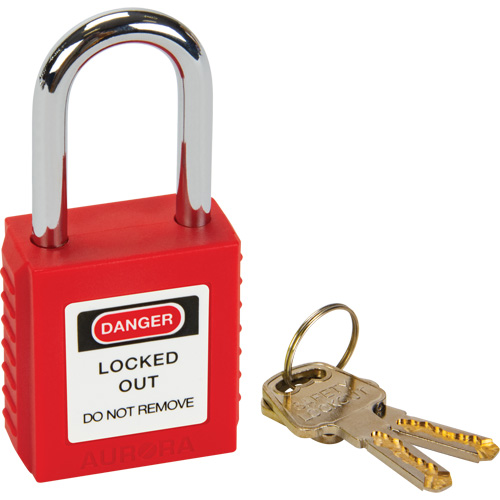 Safety Lock, Red, Keyed Different, Thermoplastic, 1-1/2" Width Distribution Jean Lapalme
