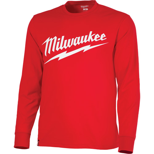 Chandail &agrave; manches longues tr&egrave;s r&eacute;sistant avec logo Milwaukee, Hommes, Petit, Rouge Distribution Jean Lapalme