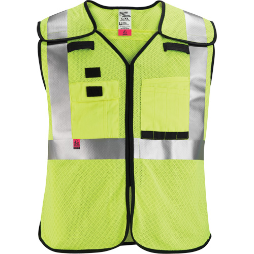 Gilet de s&eacute;curit&eacute; &agrave; maille d&eacute;tachable, Noir/Jaune lime haute visibilit&eacute;, Moyen/Petit Distribution Jean Lapalme