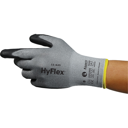 Gants anti-coupures HyFlex 11-645, Taille 5, Calibre 13, Rev&ecirc;tement Polyur&eacute;thane, Enveloppe en Intercept, ASTM ANSI niveau A4/EN 388 niveau D Distribution Jean Lapalme