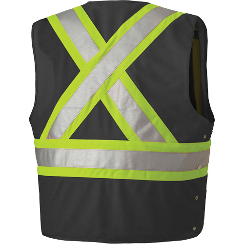 135 Safety Vest with Adjustable Sides, Black, 4X-Large/5X-Large, Polyester Distribution Jean Lapalme