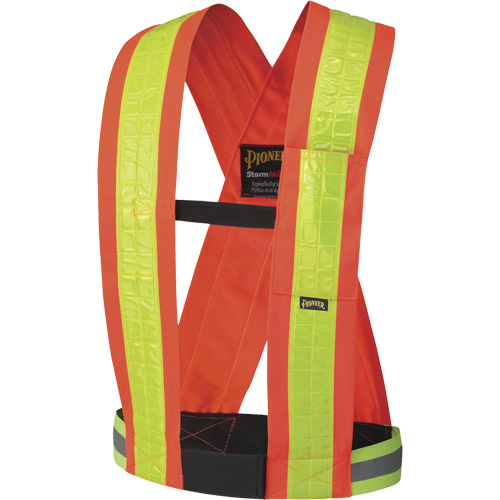 5593 Bretelles de s&eacute;curit&eacute;, Orange haute visibilit&eacute;, Couleur r&eacute;fl&eacute;chissante Jaune, Taille unique Distribution Jean Lapalme