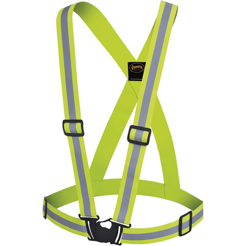5497 Bretelles de s&eacute;curit&eacute;, Jaune lime haute visibilit&eacute;, Couleur r&eacute;fl&eacute;chissante Argent, Taille unique Distribution Jean Lapalme