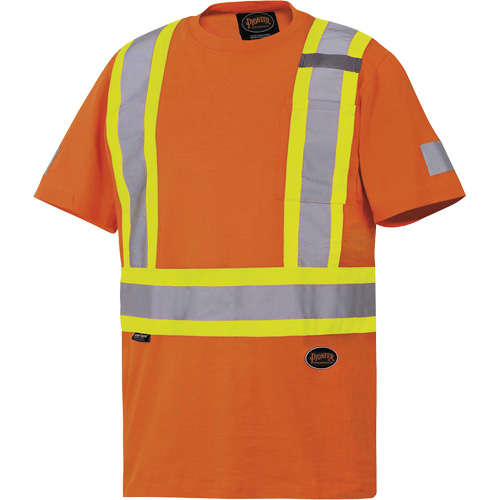 6978 Safety T-Shirt, Cotton, Large, Orange Distribution Jean Lapalme
