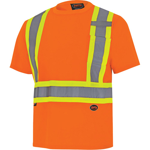 6990 Chandail de s&eacute;curit&eacute; en il-de-perdrix, Polyester, T-petit, Orange haute visibilit&eacute; Distribution Jean Lapalme