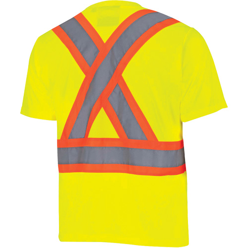 6991 Bird's-Eye Safety Shirt, Polyester, 3X-Large, High Visibility Lime-Yellow Distribution Jean Lapalme
