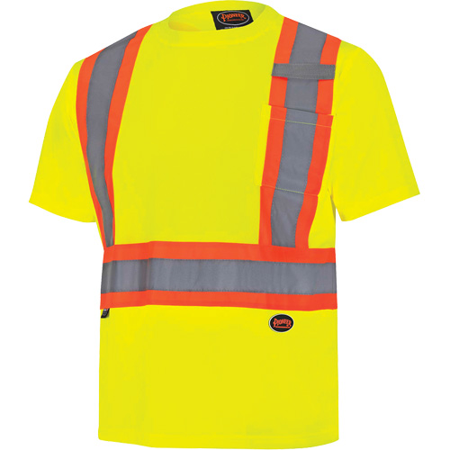 6991 Bird's-Eye Safety Shirt, Polyester, 3X-Large, High Visibility Lime-Yellow Distribution Jean Lapalme