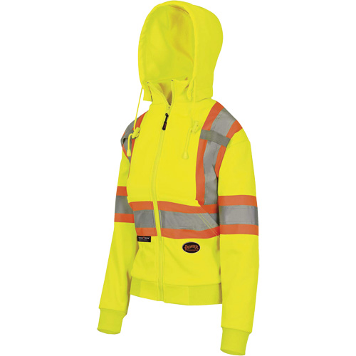 6925W Women's Zip Style Hoodie, X-Small, High Visibility Yellow Distribution Jean Lapalme