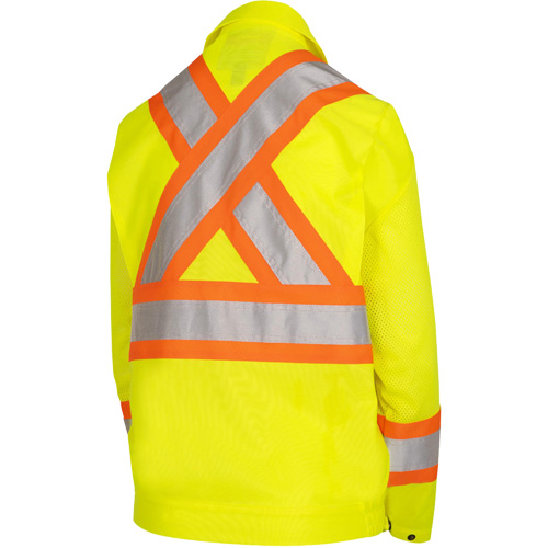 5999JW Veste de s&eacute;curit&eacute; routi&egrave;re pour femmes, Polyester, Jaune lime haute visibilit&eacute;, T-petit Distribution Jean Lapalme