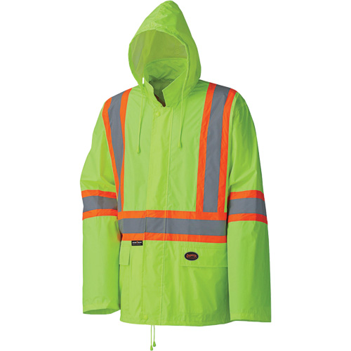 5599 Combinaison de pluie imperm&eacute;able et l&eacute;g&egrave;re, Polyester/PVC, T-petit, Jaune lime haute visibilit&eacute; Distribution Jean Lapalme