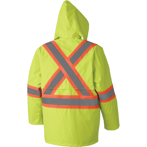 5609 Combinaison de pluie imperm&eacute;able 210D, Polyester/PVC, T-petit, Jaune lime haute visibilit&eacute; Distribution Jean Lapalme