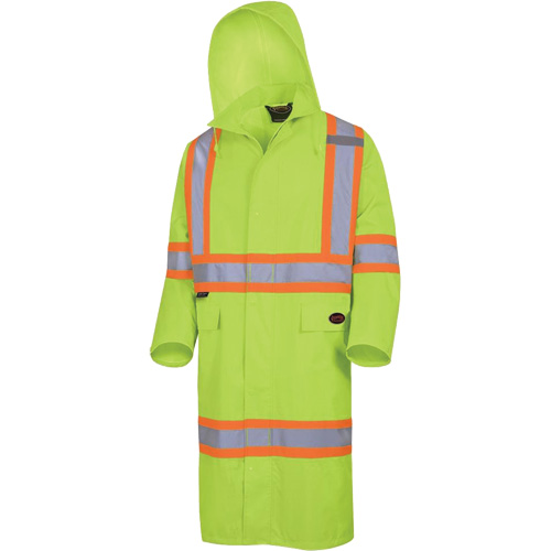 5631 Manteau long imperm&eacute;able The Rock 300D, Polyester, Petit, Jaune lime haute visibilit&eacute; Distribution Jean Lapalme