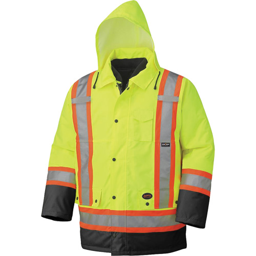 5021BB Waterproof 7-in-1 Parka, High Visibility Lime-Yellow, X-Small Distribution Jean Lapalme