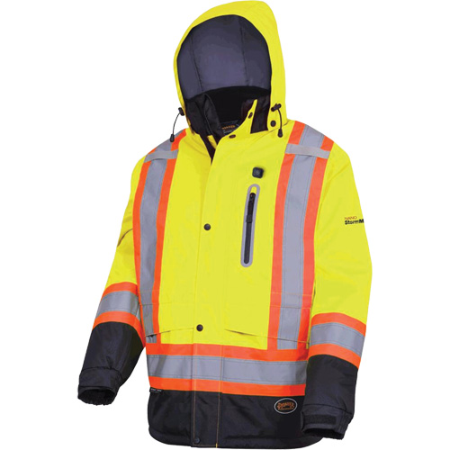5408 Veste imperm&eacute;able &agrave; isolation thermique, Hommes, Petit, Jaune lime haute visibilit&eacute; Distribution Jean Lapalme