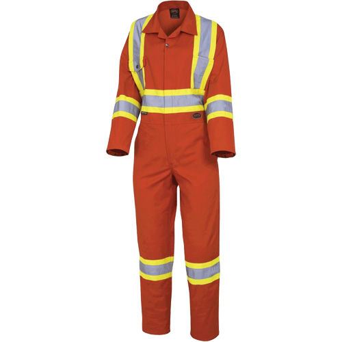 5514W Women's Safety Coveralls, X-Small, High Visibility Orange Distribution Jean Lapalme