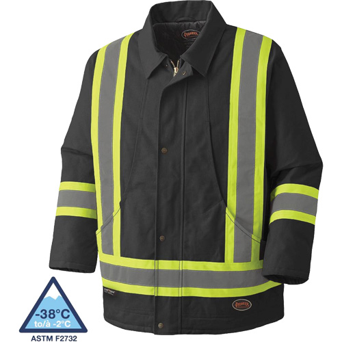 5535BKA Manteau en toile de coton matelass&eacute;e, Noir, T-petit Distribution Jean Lapalme