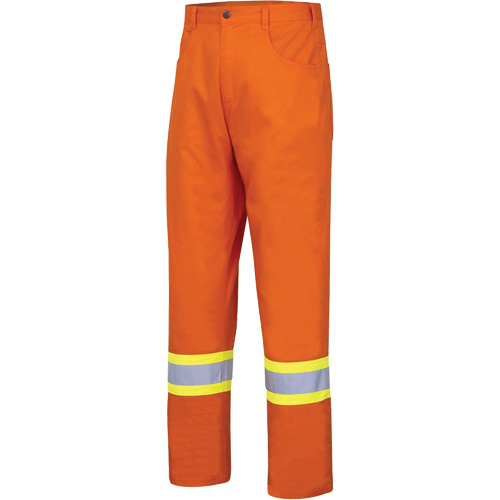 4461 Ultra-Cool Safety Pants, Cotton, 30, High Visibility Orange Distribution Jean Lapalme