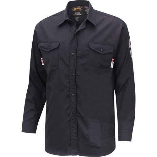 7742 FR-Tech&reg; Flame-Resistant Safety Shirt, Small, Navy Blue Distribution Jean Lapalme
