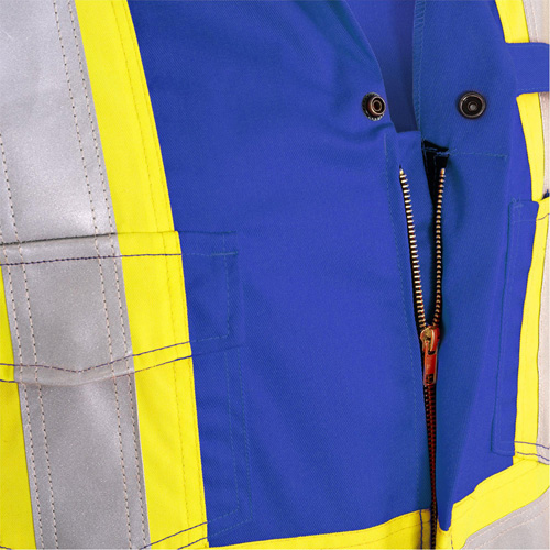 7706T Combinaison ignifuge FR-Tech avec fermetures &agrave; glissi&egrave;re aux jambes, Taille 40 (grand taille), Bleu royal, 9,7 cal/cm² Distribution Jean Lapalme