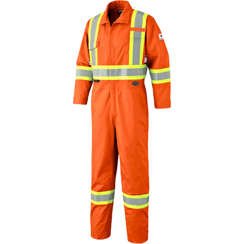 7705T Combinaison ignifuge FR-Tech avec fermetures &agrave; glissi&egrave;re aux jambes, Taille 40 (grand taille), Orange haute visibilit&eacute;, 9,7 cal/cm² Distribution Jean Lapalme