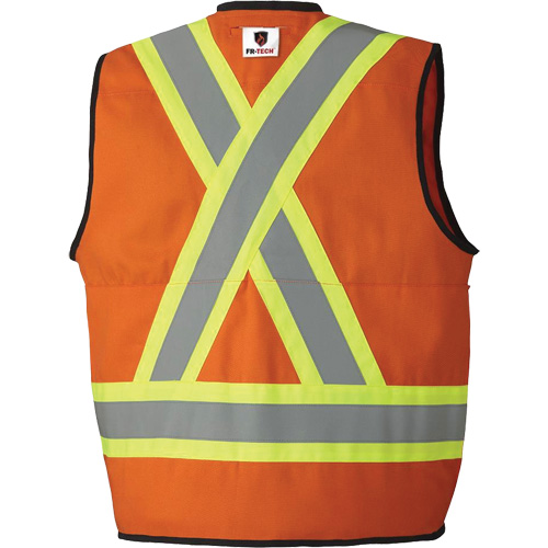 7732 Veste d'arpenteur ignifuge et r&eacute;sistant aux arcs &eacute;lectriques FR-Tech, Petit, Orange haute visibilit&eacute;, 9,7 cal/cm² Distribution Jean Lapalme