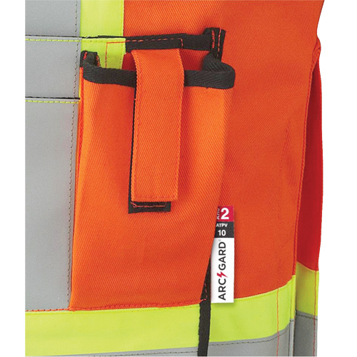 7732 Veste d'arpenteur ignifuge et r&eacute;sistant aux arcs &eacute;lectriques FR-Tech, Petit, Orange haute visibilit&eacute;, 9,7 cal/cm² Distribution Jean Lapalme