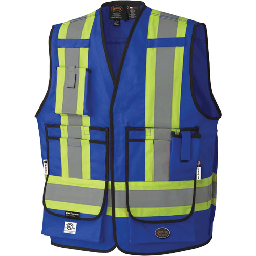 7733 FR-Tech&reg; Flame-Resistant Arc Surveyor's Vest, Small, Royal Blue, 9.7 cal/cm² Distribution Jean Lapalme