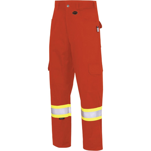 7765 Pantalon cargo de s&eacute;curit&eacute; haute visibilit&eacute; r&eacute;sistant aux arcs &eacute;lectriques FR-Tech 88/12, 32, x 34, Orange haute visibilit&eacute;, 10 cal/cm² Distribution Jean Lapalme