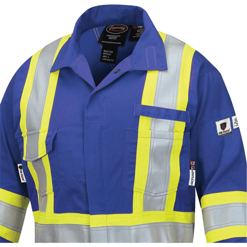 7704W Combinaison FR-Tech ignifuge/contre les arcs pour femme, Taille T-petit, Bleu royal, 10 cal/cm² Distribution Jean Lapalme