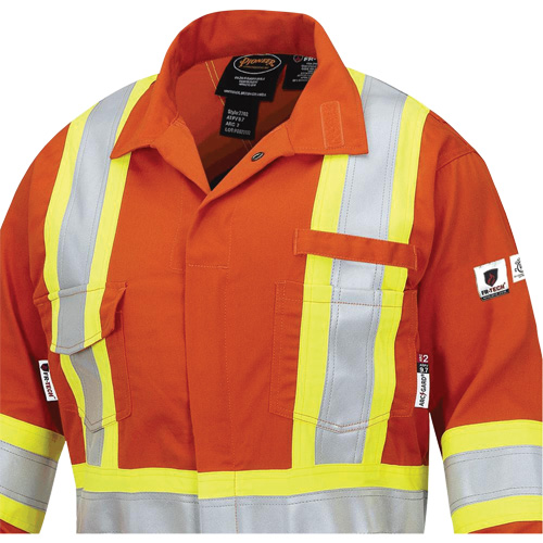 7702W Combinaison FR-Tech ignifuge/contre les arcs pour femme, Taille T-petit, Orange haute visibilit&eacute;, 10 cal/cm² Distribution Jean Lapalme