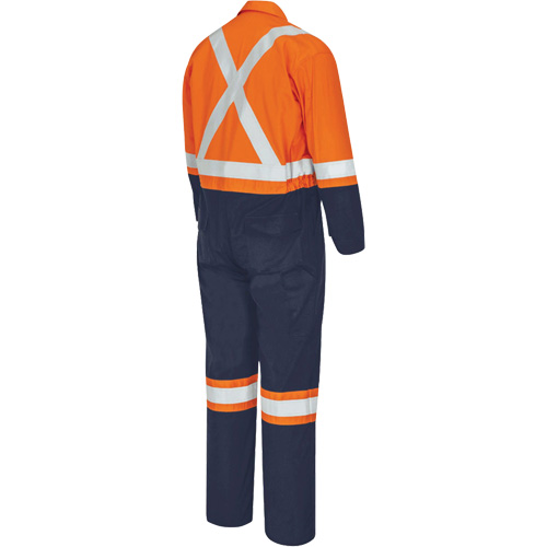 7702BB FR-Tech&reg; 2-Tone Safety Coverall, Size 36, Navy Blue/Orange, 10 cal/cm² Distribution Jean Lapalme