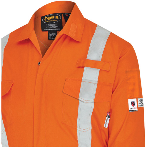 7702BB FR-Tech&reg; 2-Tone Safety Coverall, Size 36, Navy Blue/Orange, 10 cal/cm² Distribution Jean Lapalme