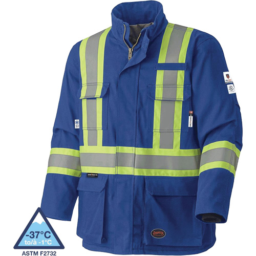 5523 Flame-Resistant Safety Parka, Small, Royal Blue, 58 cal/cm² Distribution Jean Lapalme