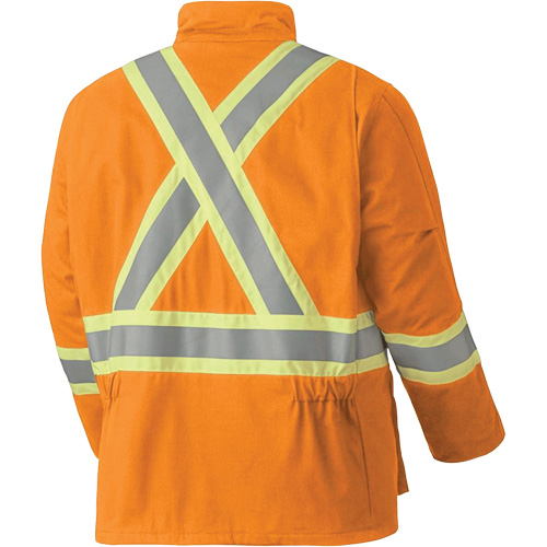 5533 Manteau de s&eacute;curit&eacute; ignifuge, Petit, Orange haute visibilit&eacute;, 58 cal/cm² Distribution Jean Lapalme