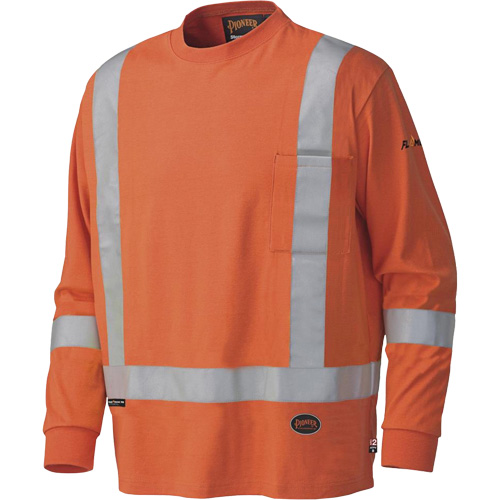 339SFA Flame-Resistant Long-Sleeved Safety Shirt, Small, High Visibility Orange Distribution Jean Lapalme