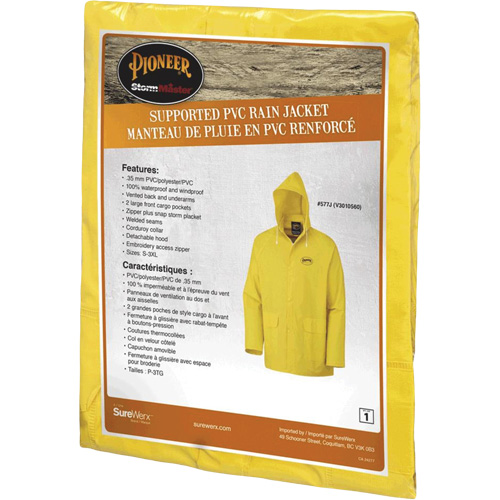 577J Veste imperm&eacute;able, Polyester/PVC, Petit, Jaune Distribution Jean Lapalme
