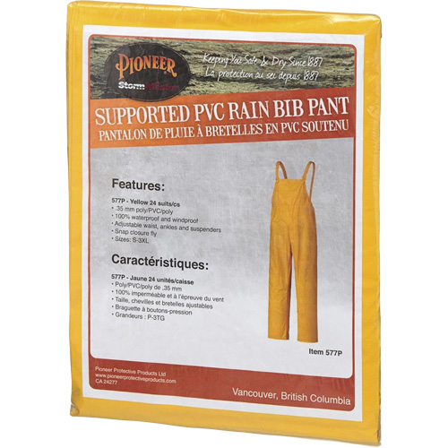 577P Salopette Storm Master, Petit, Polyester/PVC, Jaune Distribution Jean Lapalme