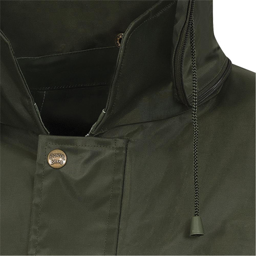 D8120J Manteau &agrave; capuchon ind&eacute;chirable Nailhead pour planteur d'arbres, Polyester/PVC, T-petit, Vert Distribution Jean Lapalme