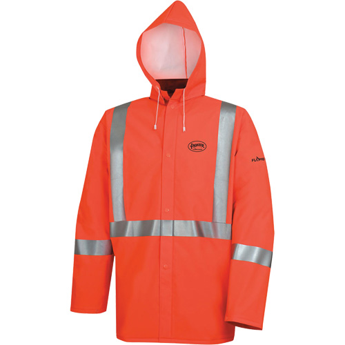 576J Veste de pluie ignifuge haute visibilit&eacute;, Petit, Orange haute visibilit&eacute; Distribution Jean Lapalme