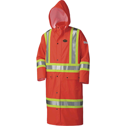 5896 Manteau long imperm&eacute;able et ignifuge, Petit, Orange haute visibilit&eacute; Distribution Jean Lapalme