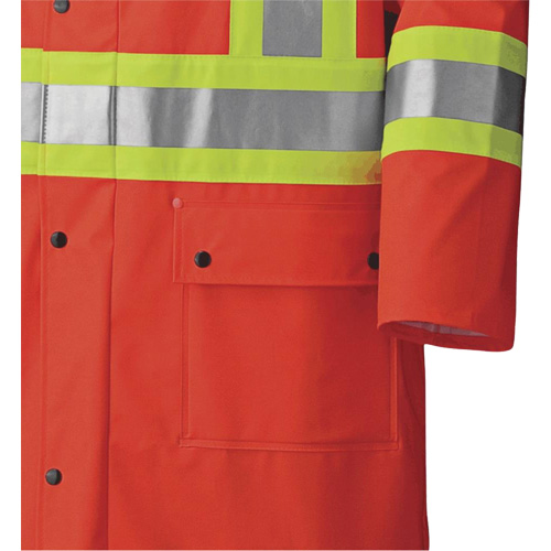 5896 Manteau long imperm&eacute;able et ignifuge, Petit, Orange haute visibilit&eacute; Distribution Jean Lapalme