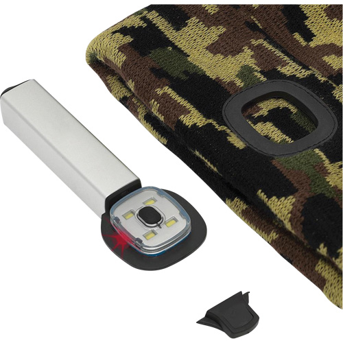 5677 Knit Toque with LED Headlight, Fleece Lining, One Size, Camo Distribution Jean Lapalme