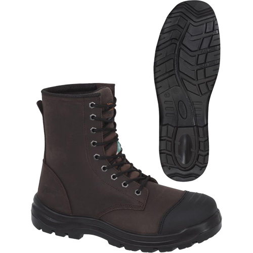 1028 Bottes de travail 8" marron, Cuir, Embout Acier, Taille 10 Distribution Jean Lapalme