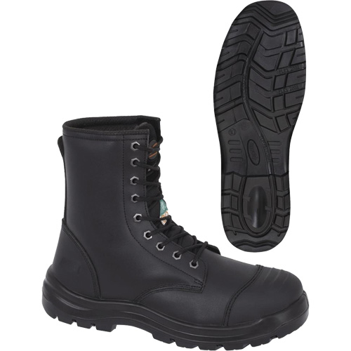 1027 Bottes de travail 8" noires, Cuir, Embout Acier, Taille 10 Distribution Jean Lapalme