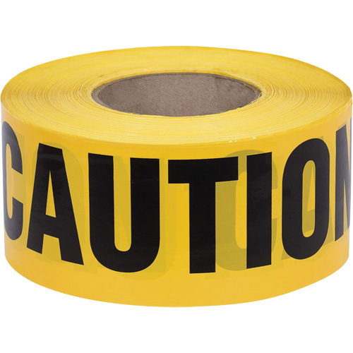 387 Caution Tape, English, 3" W x 1000' L, 1.5 mils, Black on Yellow Distribution Jean Lapalme