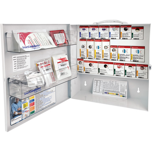 Armoire pour premiers soins SmartCompliance, R&eacute;pond &agrave; la norme CSA Z1220-17 type 2 environnements &agrave; faible risque, Petit (2-25 travailleurs) Distribution Jean Lapalme