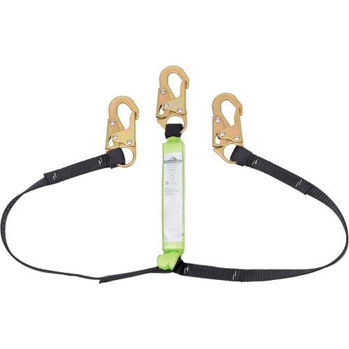 SA-64000-6 Shock Absorbing Lanyard, 6', Snap Hook Center, Snap Hook Leg Ends, Polyester Distribution Jean Lapalme