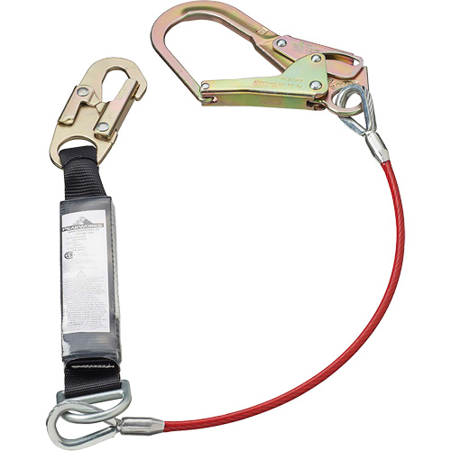 SA-5502-4 Shock Absorbing Lanyard, 4', Rebar Hook Center, Snap Hook Leg Ends, Polyester Distribution Jean Lapalme