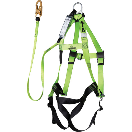 FBH-10000A6440-6 Contractor Series Safety Harness with Shock Absorbing Lanyard, Harness/Lanyard Combo Distribution Jean Lapalme